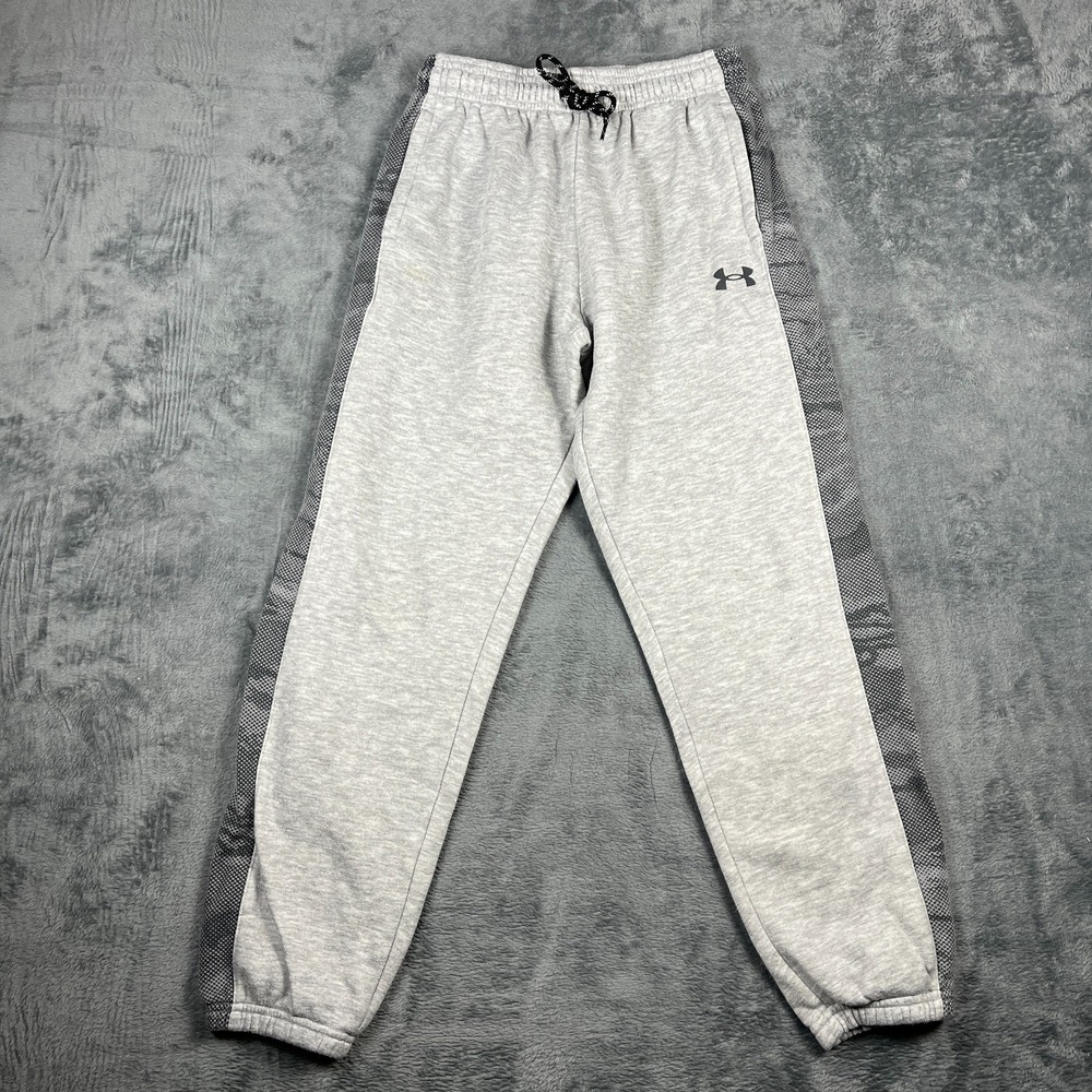 Under Armour Sweatpants Youth Large Heather Gray Cozy Warm Athletic Drawstring
